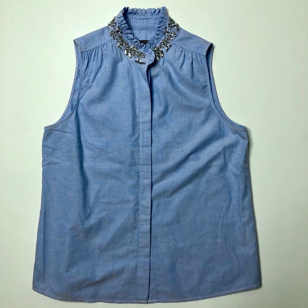 J. Crew embroidered blouse Top shirt Size 6 (M)